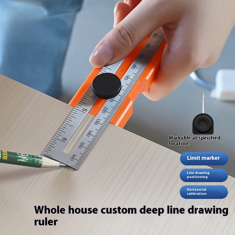 Woodworking Basic Tools - Multi-role Depth Measuring Ruler Adjustable Woodworking