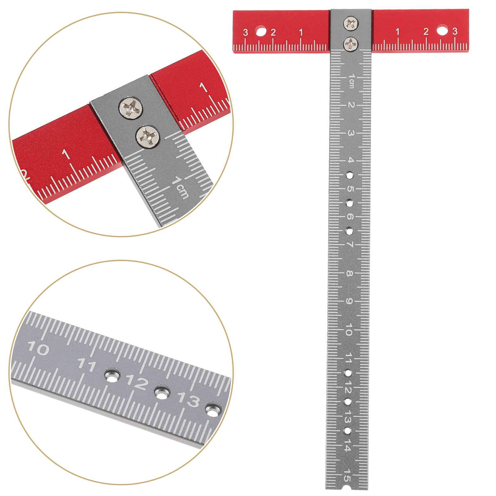 Woodworking Basic Tools - T Ruler Aluminum Alloy Precise Right