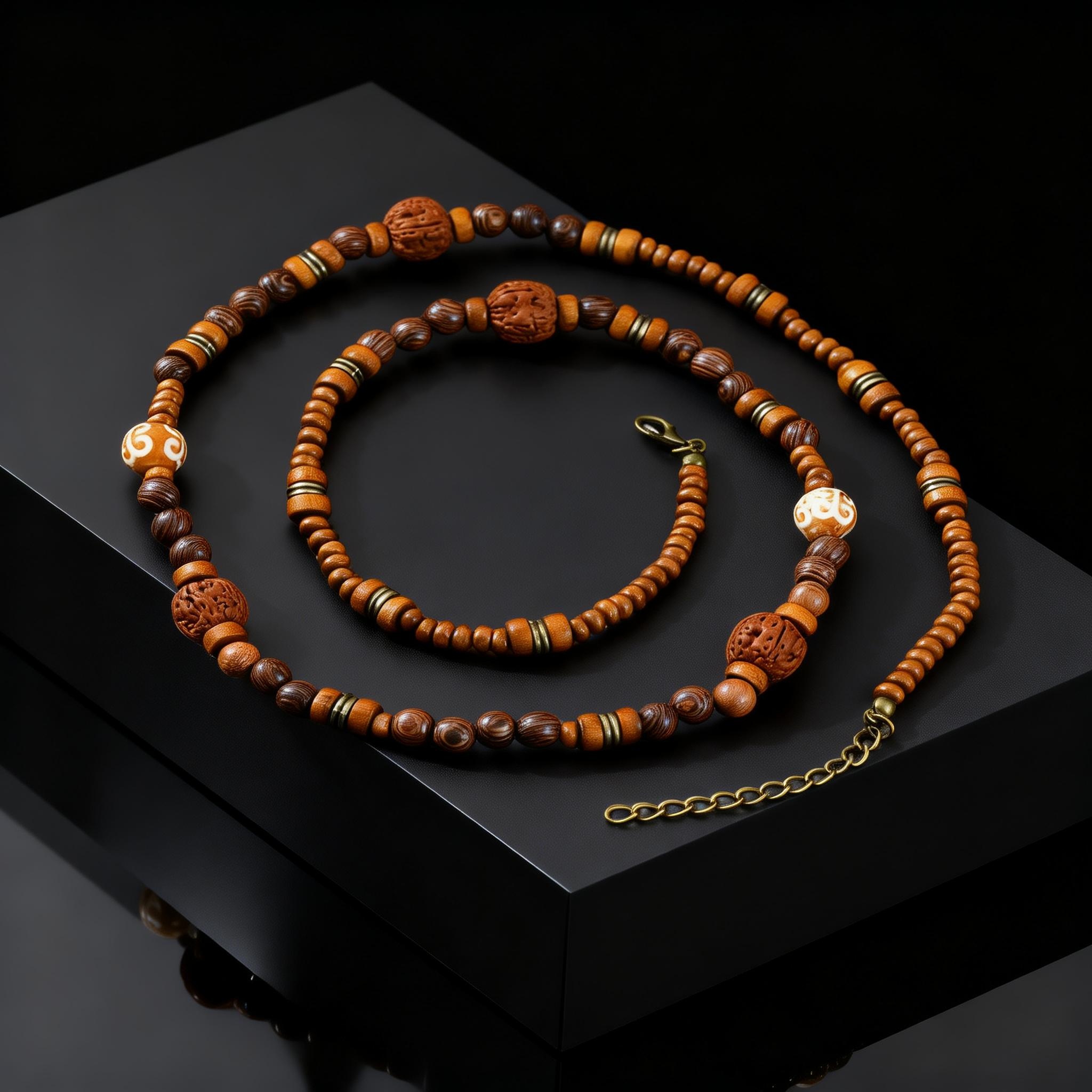 Fashion Walnut Wood Bead Neckl - Woodworking Nc recension och pris