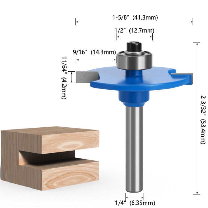 For 1pc 6.35mm Shank T-Sloting - Woodworking Nc recension och pris