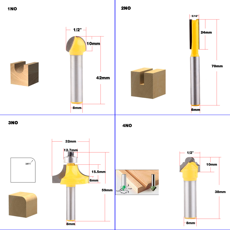 1pc 8mm Shank wood router bit  - Woodworking Usa recension och pris