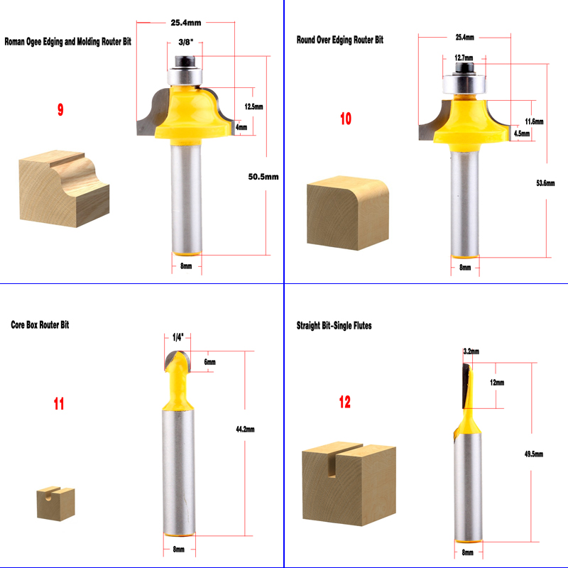 1pc 8mm Shank wood router bit  - Woodworking Usa recension och pris