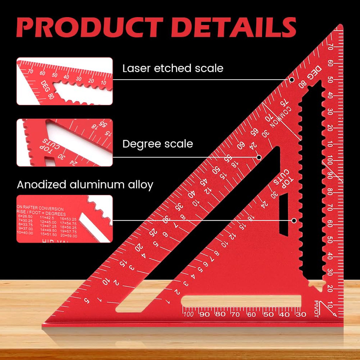 Aluminum Alloy Speed Square Hi - Woodworking Basic Tools recension och pris