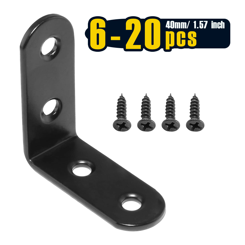 6-20 Pcs Black Corner Brace L  - Woodworking Joint recension och pris