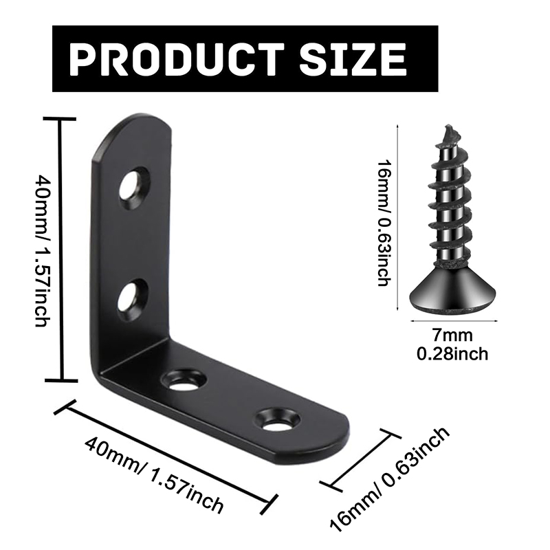 6-20 Pcs Black Corner Brace L  - Woodworking Joint recension och pris