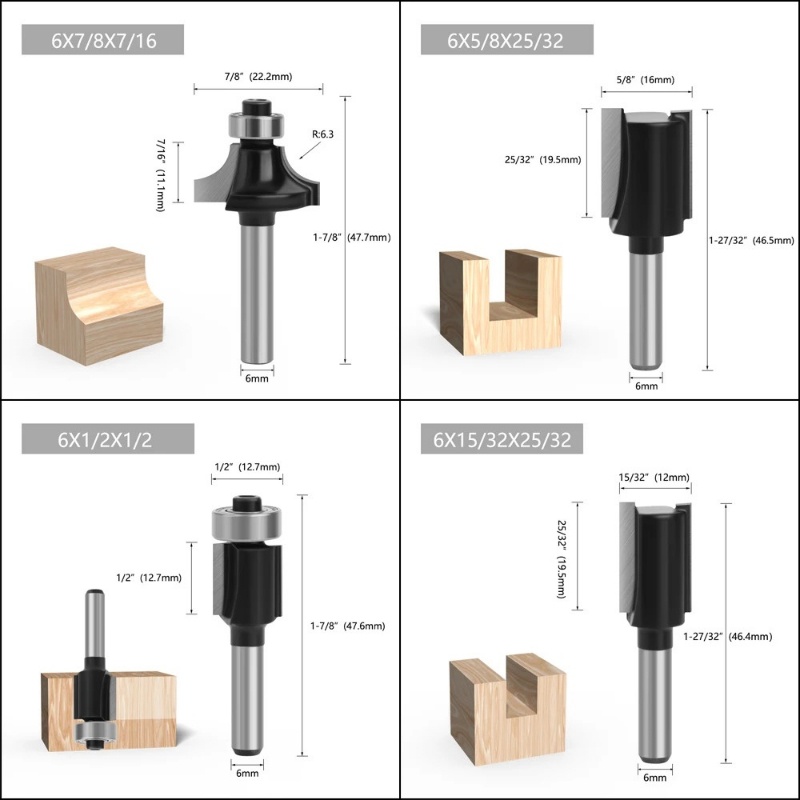 12pcs 6mm Shank Router Bit Set - Woodworking Usa recension och pris