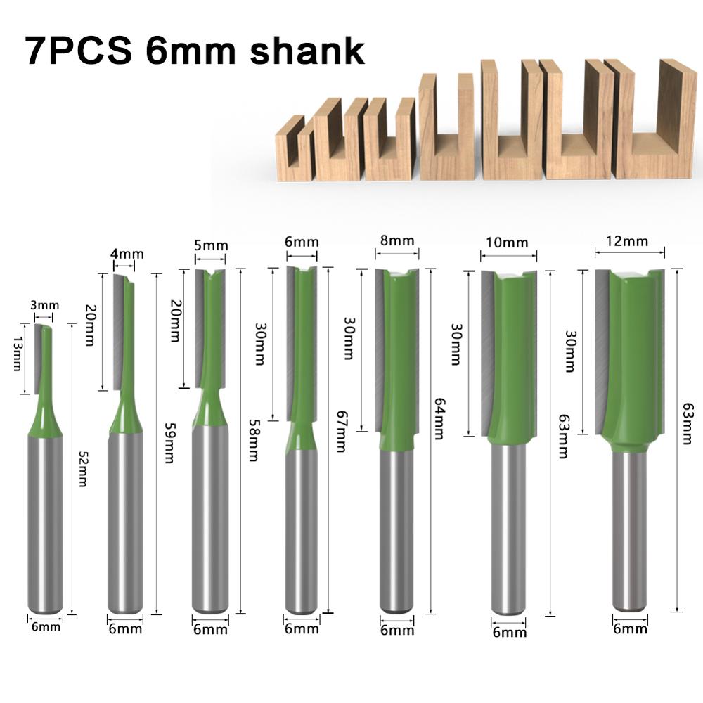 1-7pcs 6mm 1/4 inch Shank Sing - Woodworking Nc recension och pris